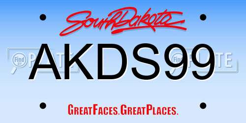 AKDS99 South Dakota License Plate