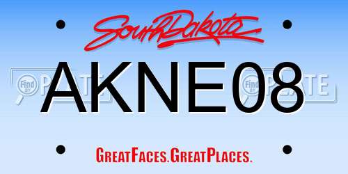 AKNE08 South Dakota License Plate