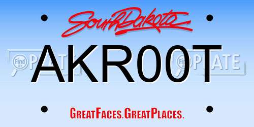 AKR00T South Dakota License Plate
