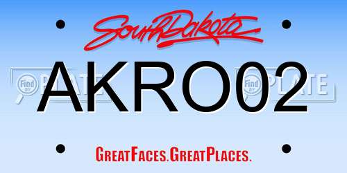 AKRO02 South Dakota License Plate
