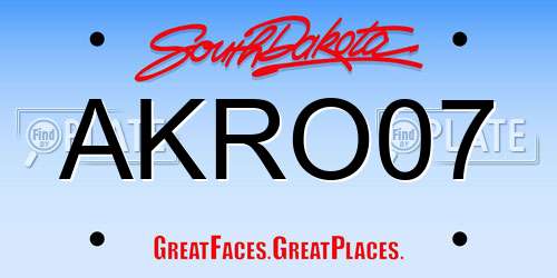 AKRO07 South Dakota License Plate