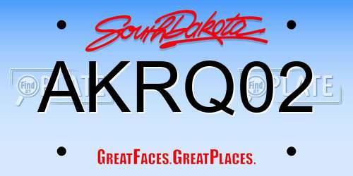 AKRQ02 South Dakota License Plate