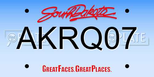 AKRQ07 South Dakota License Plate