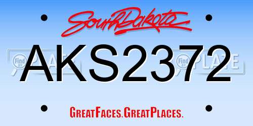 AKS2372 South Dakota License Plate