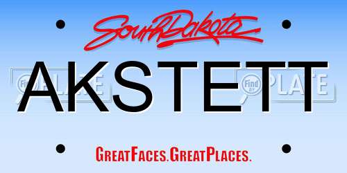 AKSTETT South Dakota License Plate