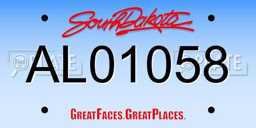 AL01058 South Dakota License Plate