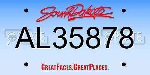 AL35878 South Dakota License Plate