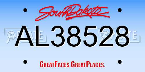 AL38528 South Dakota License Plate