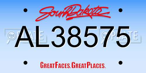 AL38575 South Dakota License Plate