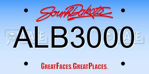 ALB3000 South Dakota License Plate