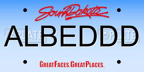 ALBEDDD South Dakota License Plate