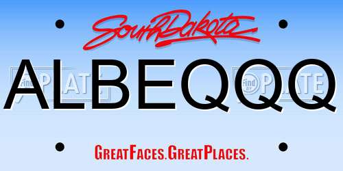 ALBEQQQ South Dakota License Plate
