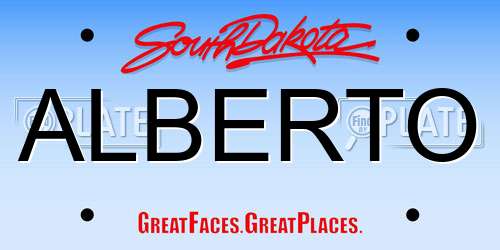 ALBERTO South Dakota License Plate