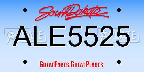 ALE5525 South Dakota License Plate