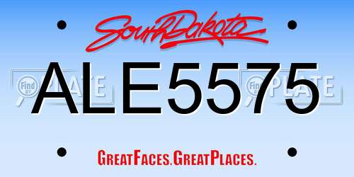 ALE5575 South Dakota License Plate