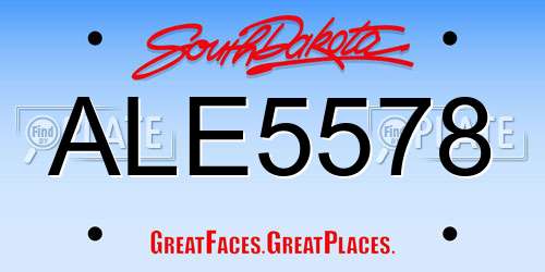 ALE5578 South Dakota License Plate
