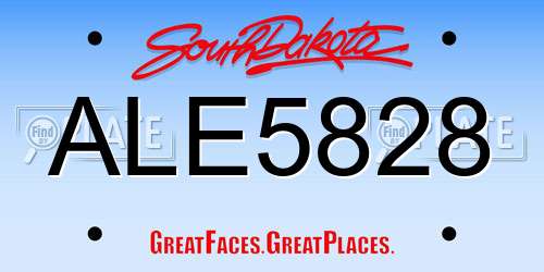 ALE5828 South Dakota License Plate
