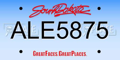 ALE5875 South Dakota License Plate