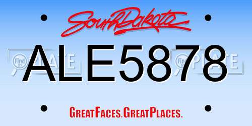 ALE5878 South Dakota License Plate