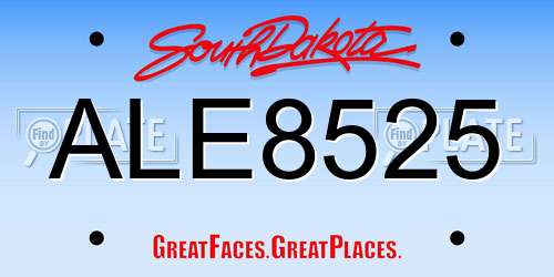 ALE8525 South Dakota License Plate
