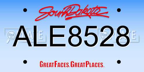 ALE8528 South Dakota License Plate