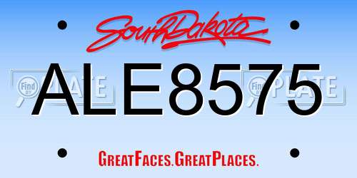 ALE8575 South Dakota License Plate