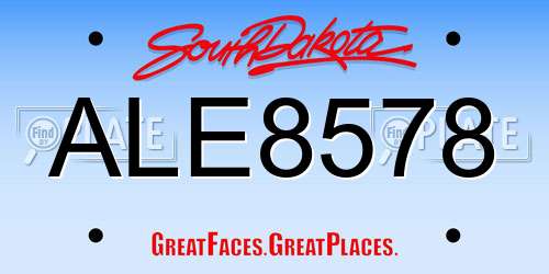 ALE8578 South Dakota License Plate