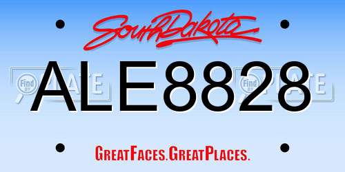 ALE8828 South Dakota License Plate