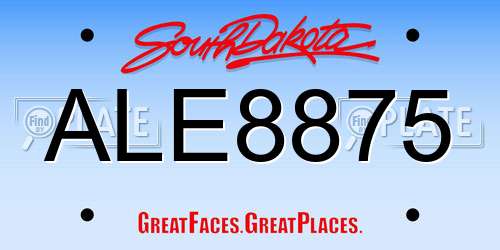 ALE8875 South Dakota License Plate