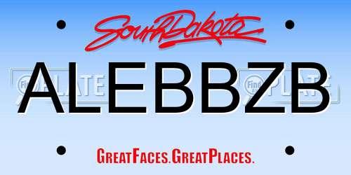 ALEBBZB South Dakota License Plate