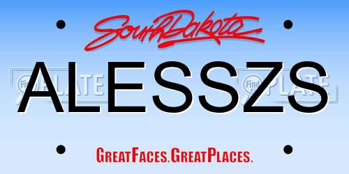 ALESSZS South Dakota License Plate