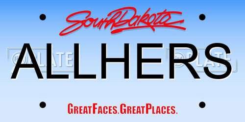 ALLHERS South Dakota License Plate