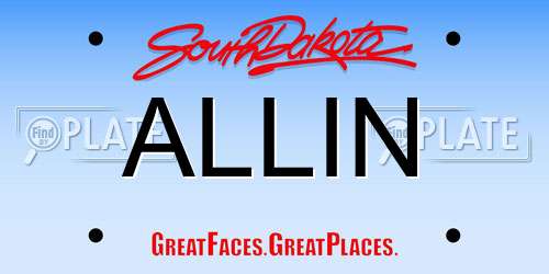 ALLIN South Dakota License Plate