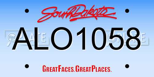 ALO1058 South Dakota License Plate