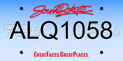 ALQ1058 South Dakota License Plate
