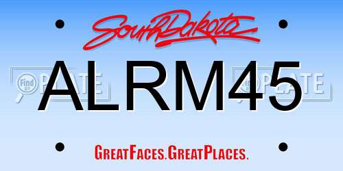 ALRM45 South Dakota License Plate