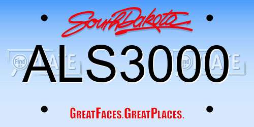 ALS3000 South Dakota License Plate