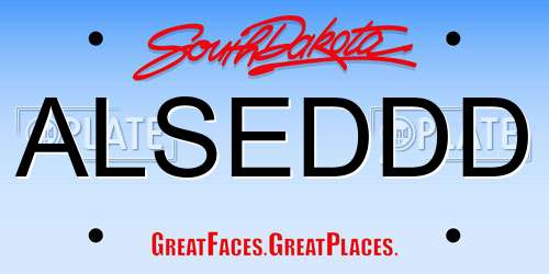 ALSEDDD South Dakota License Plate