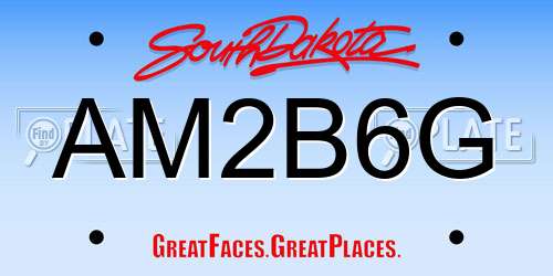 AM2B6G South Dakota License Plate