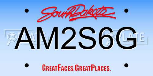 AM2S6G South Dakota License Plate