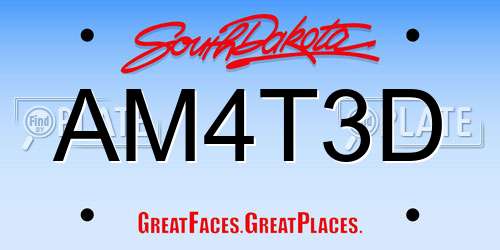 AM4T3D South Dakota License Plate