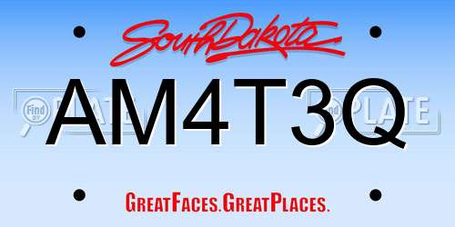 AM4T3Q South Dakota License Plate