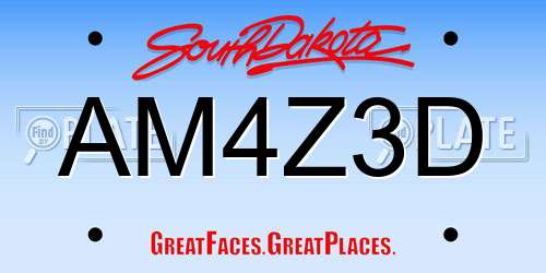 AM4Z3D South Dakota License Plate