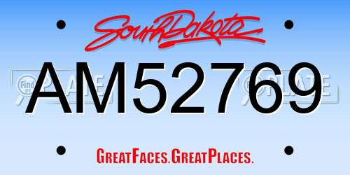 AM52769 South Dakota License Plate