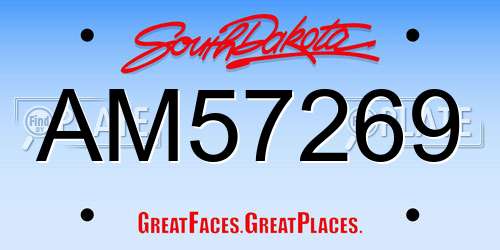 AM57269 South Dakota License Plate