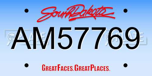 AM57769 South Dakota License Plate