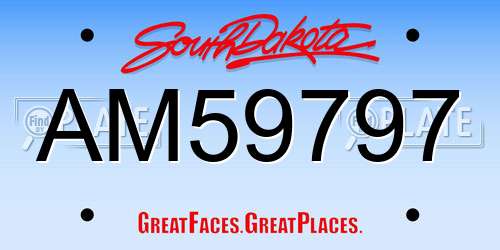 AM59797 South Dakota License Plate