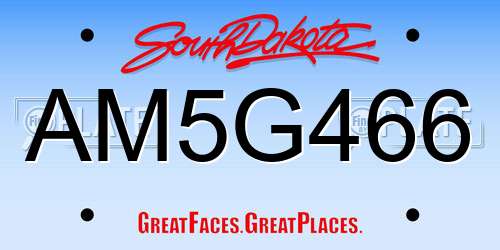 AM5G466 South Dakota License Plate