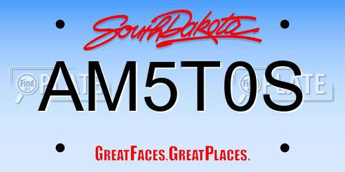 AM5T0S South Dakota License Plate
