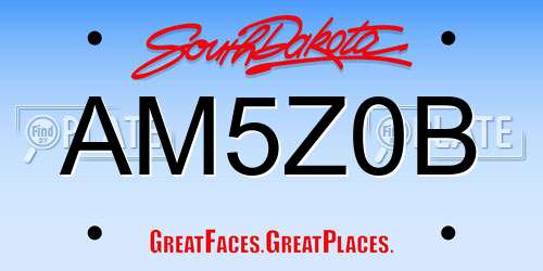 AM5Z0B South Dakota License Plate